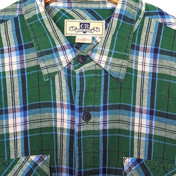 Club Room Fitted Brushed Cotton Plaid Button Down Shirt size Men's M - Picture 8 of 9